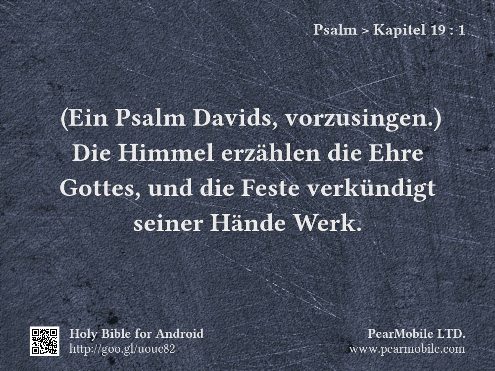 Psalm, Kapitel 19:1